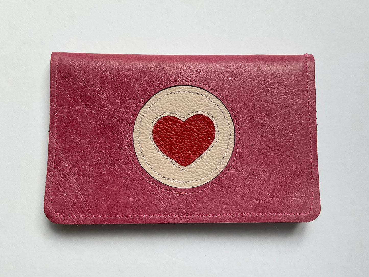 Leather Cardholder: Circle Heart 02