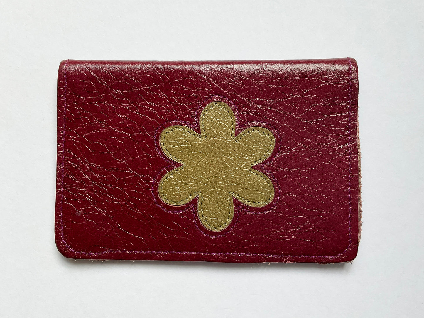 Leather Cardholder: Flower 1-02