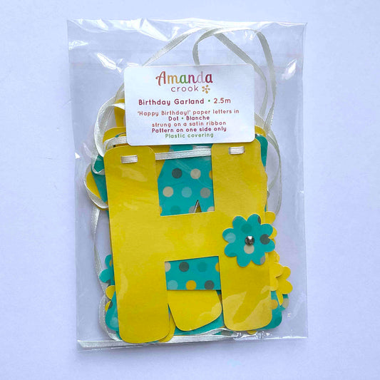 Garland: Happy Birthday: Dot • Blanche