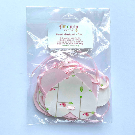 Garland: Heart: Bird & Branch • Pink
