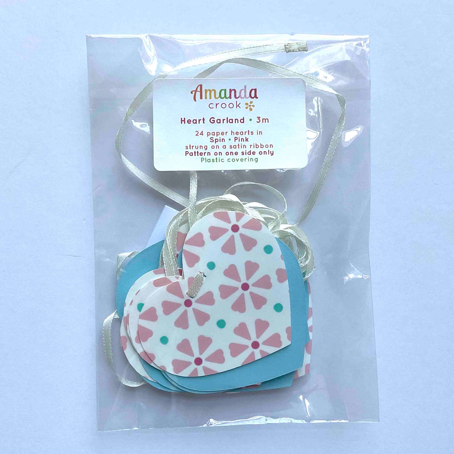 Garland: Heart: Spin • Pink