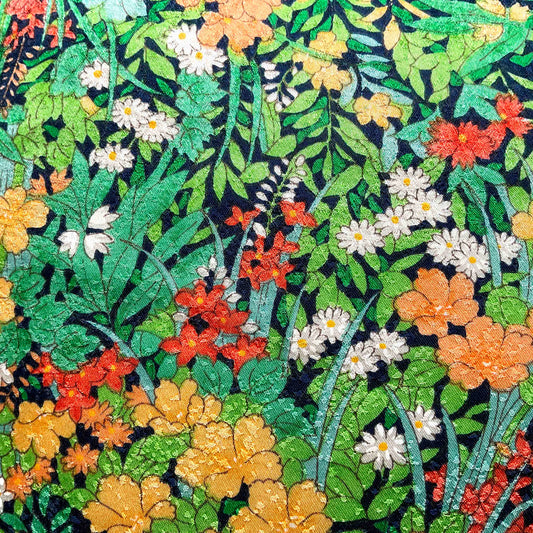 Kimono Silk Cushion Cover: Green Jungle