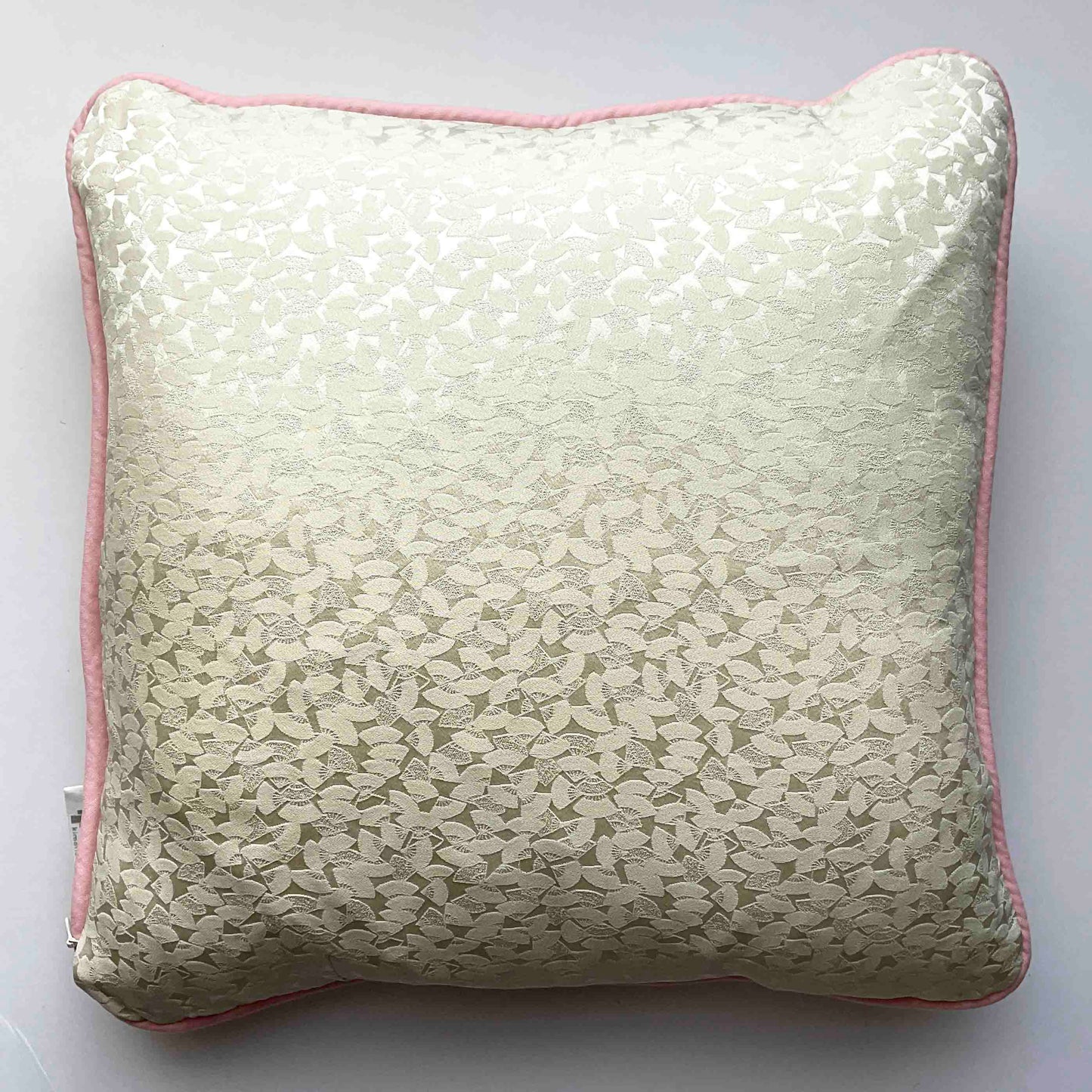 Kimono Silk Cushion Cover: White with Pink Camellias
