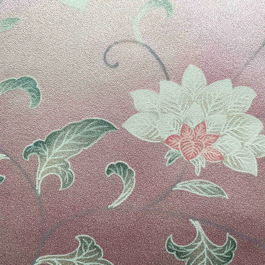 Kimono Silk Cushion Cover: Pink with White Flowers