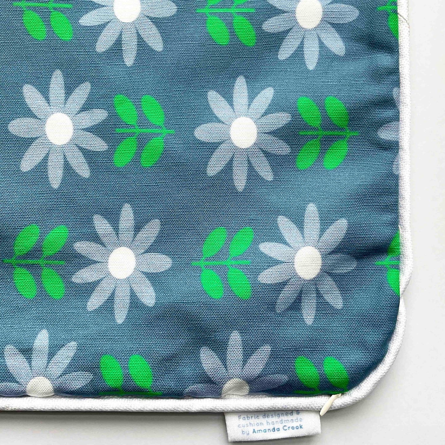 Linen-Cotton Cushion Cover: Stalk B • Indigo (Small)