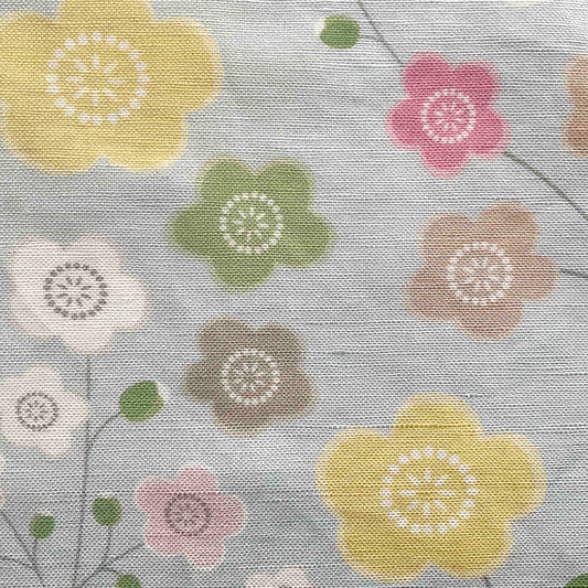 Linen-Cotton Cushion Cover: Japanese Garden • Pastel (Small)