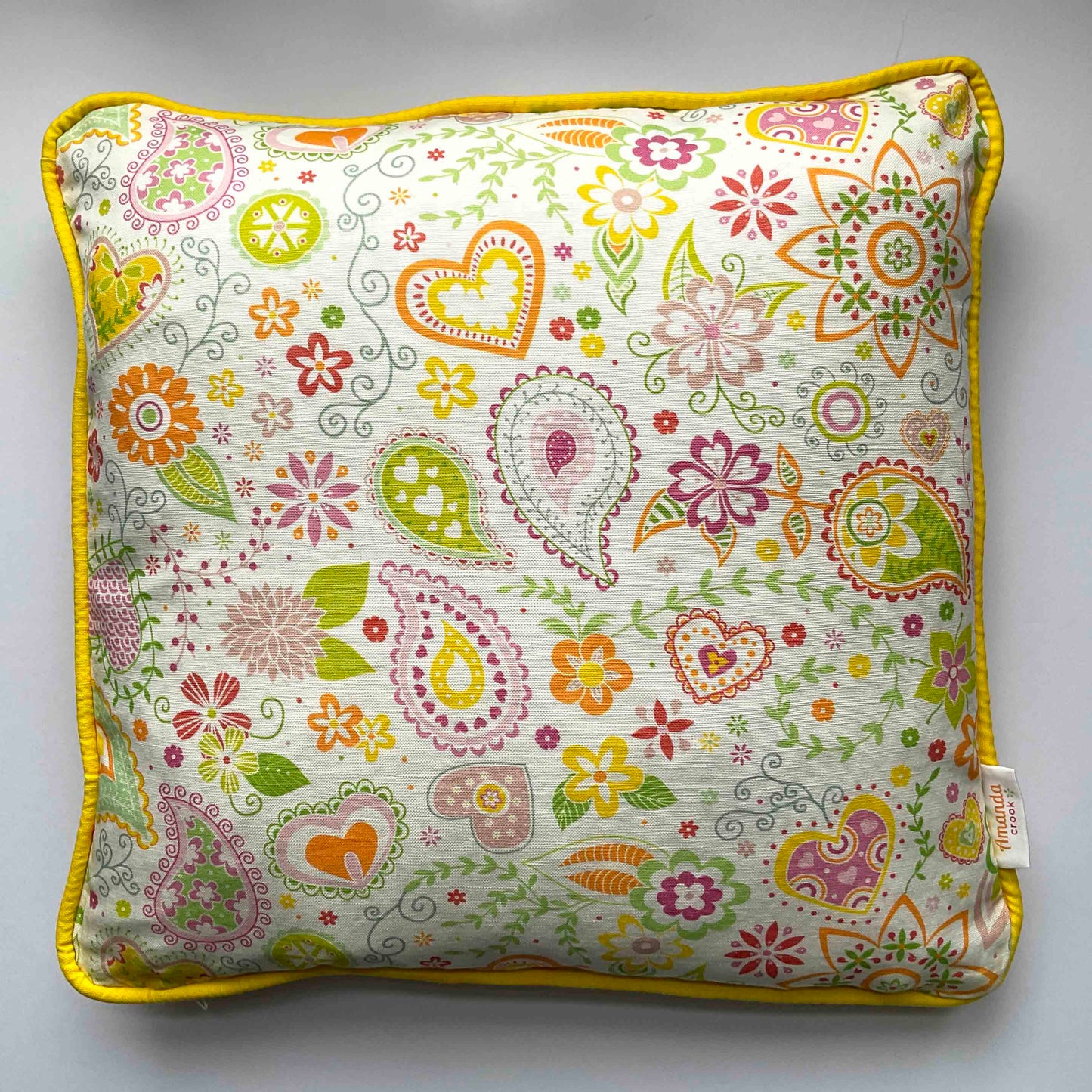 Linen-Cotton Cushion Cover: Paisley • Lily (Small)