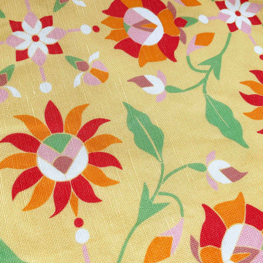 Linen-Cotton Cushion Cover: Indian Flower • Lily (Small)