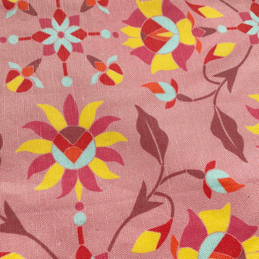 Linen-Cotton Cushion Cover: Indian Flower • Patience (Small)