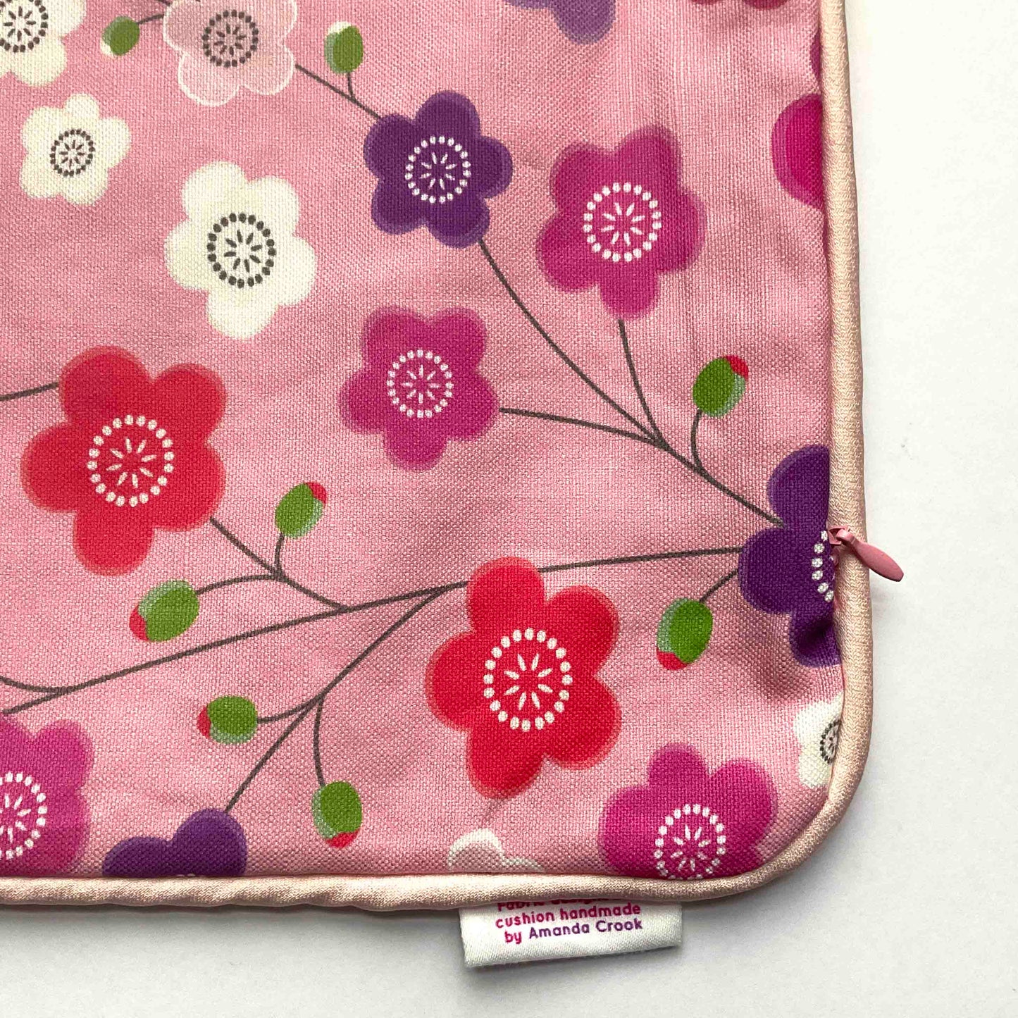 Linen-Cotton Cushion Cover: Japanese Garden • Pink (Small)