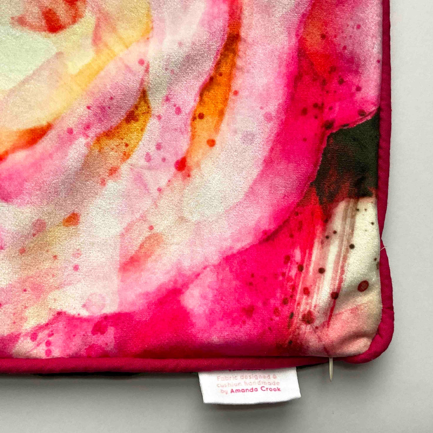 Velvet Cushion Cover: Pink Roses 1 (Small)