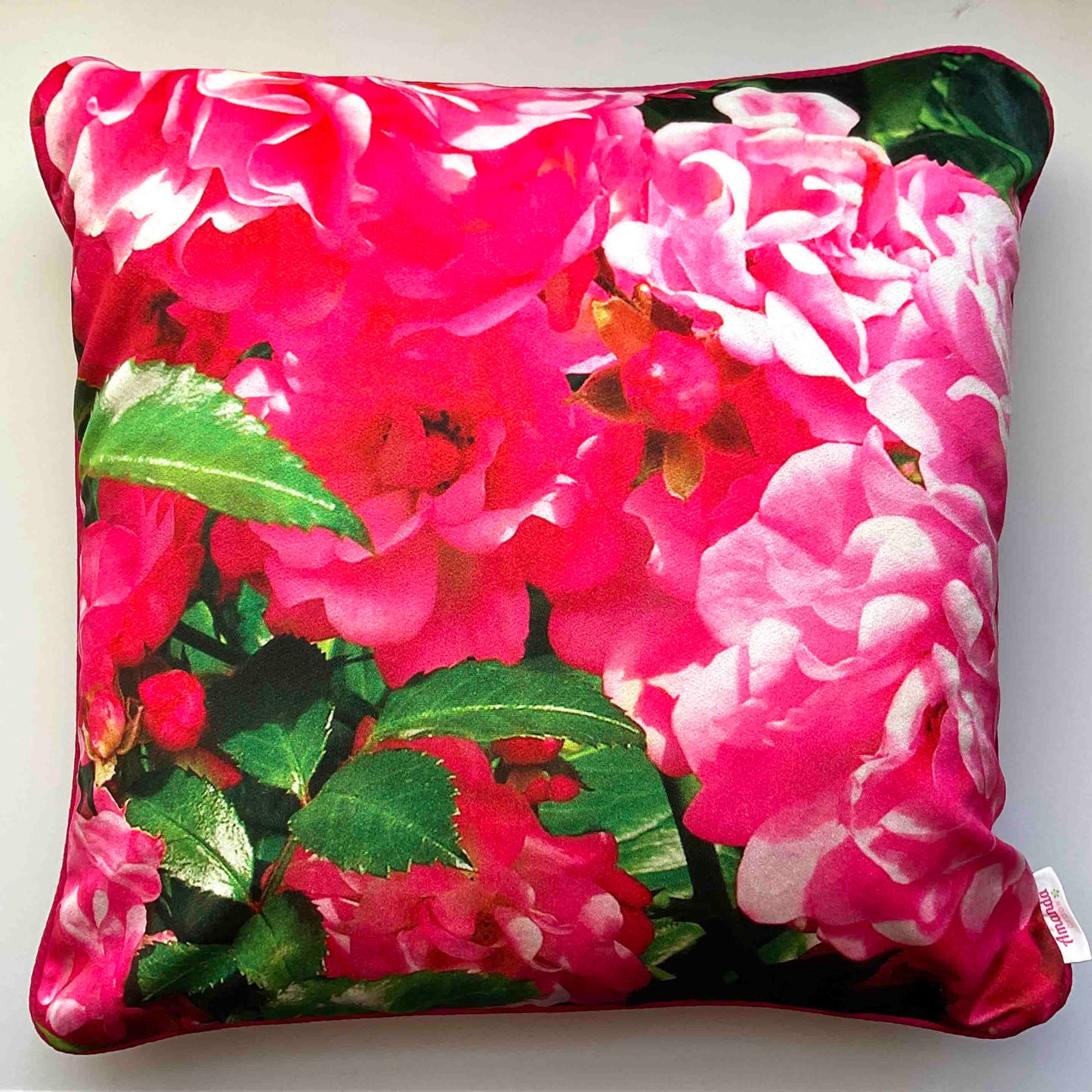 Velvet Cushion Cover: Pink Roses 2 (Large)