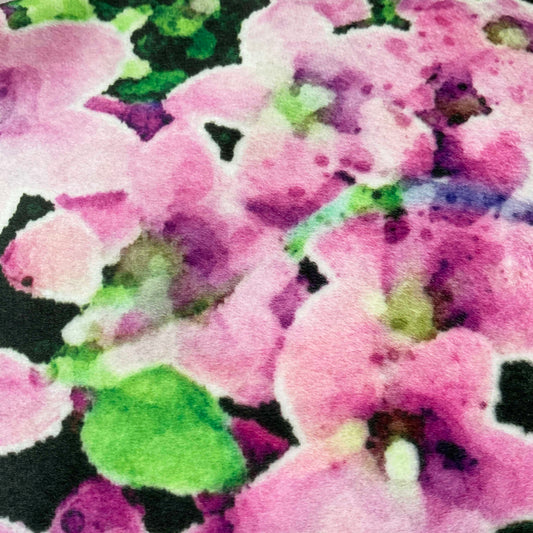 Velvet Cushion Cover: Purple Flowers (Small)