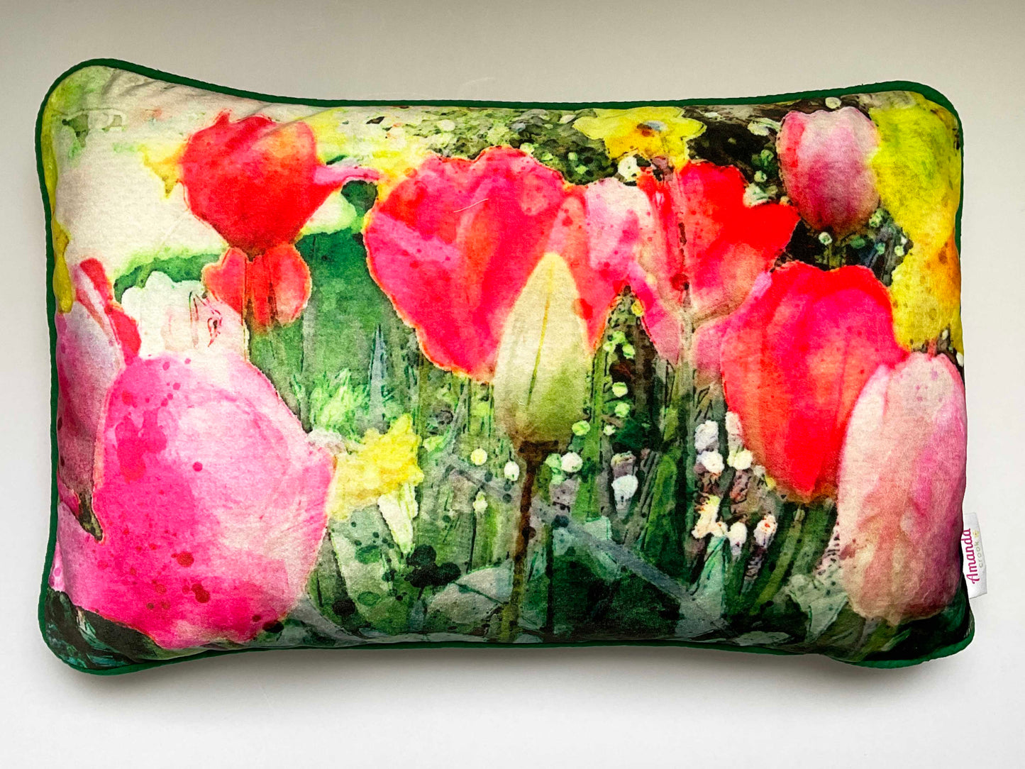 Velvet Cushion Cover: Tulips 1 (Small)