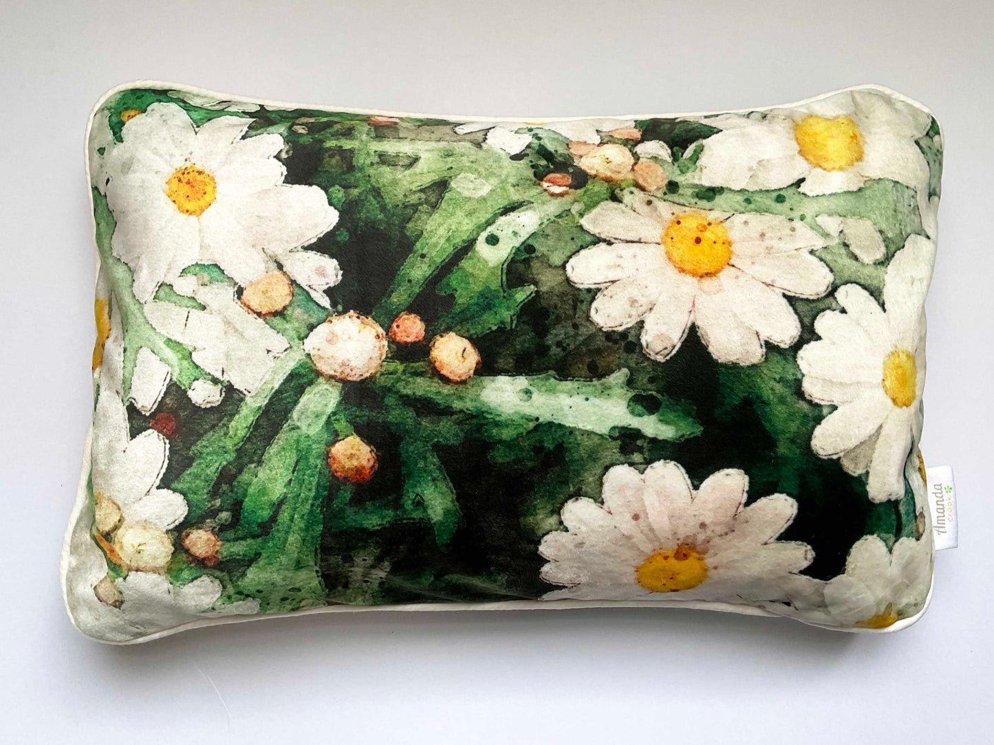 Velvet Cushion Cover: White Daisies 1 (Small)