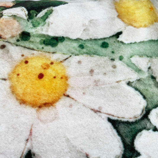 Velvet Cushion Cover: White Daisies 1 (Small)