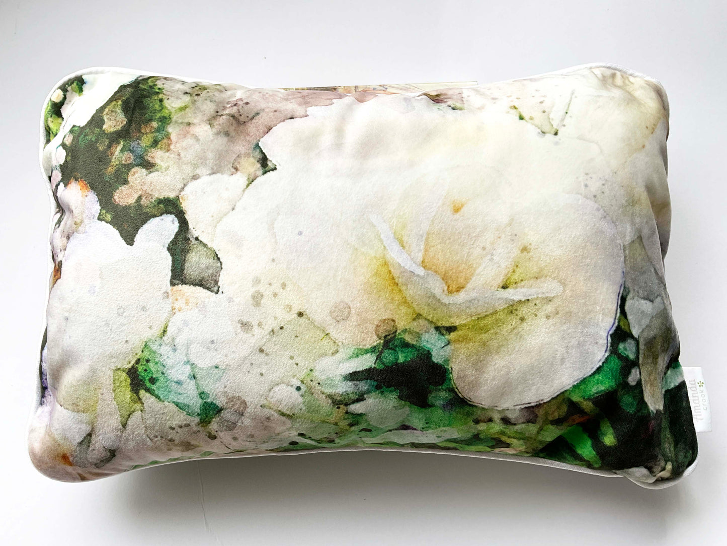 Velvet Cushion Cover: White Roses 1 (Small)
