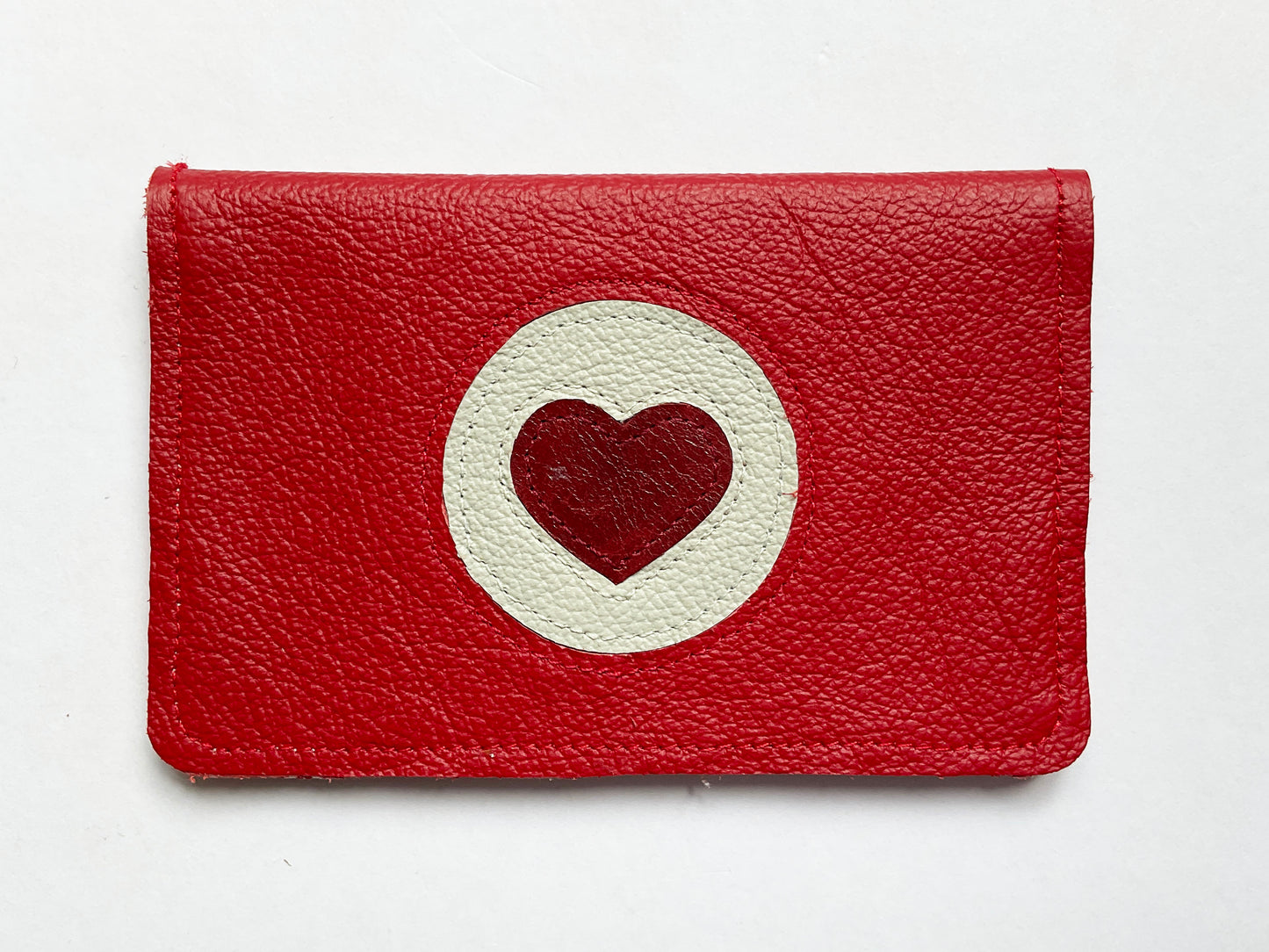 Leather Cardholder: Circle Heart 03