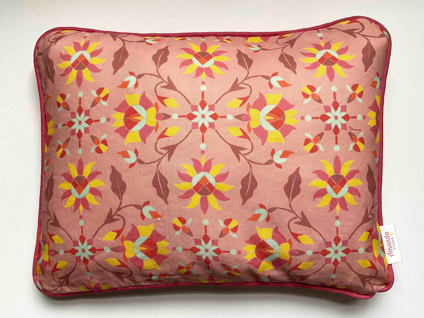 Linen-Cotton Cushion Cover: Indian Flower • Patience (Small)