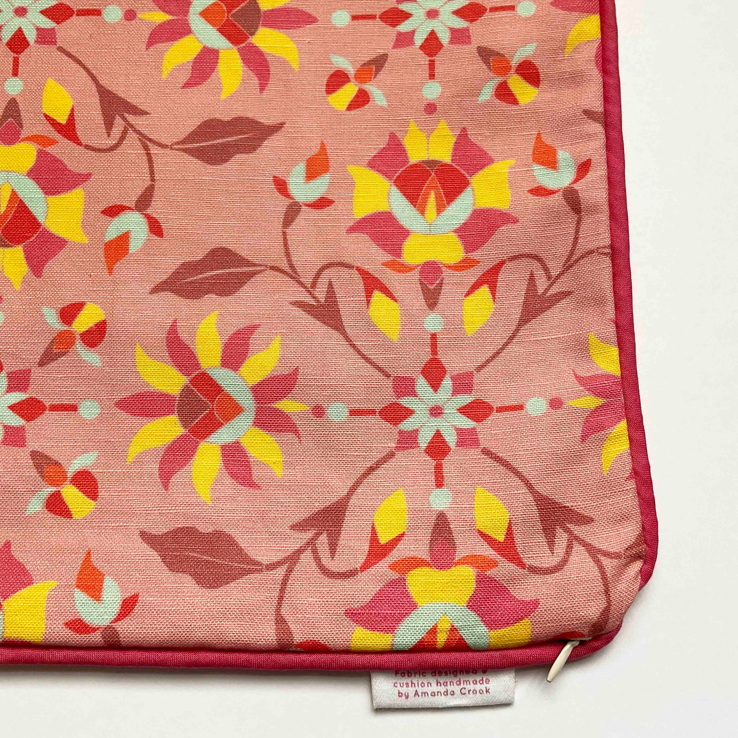 Linen-Cotton Cushion Cover: Indian Flower • Patience (Small)