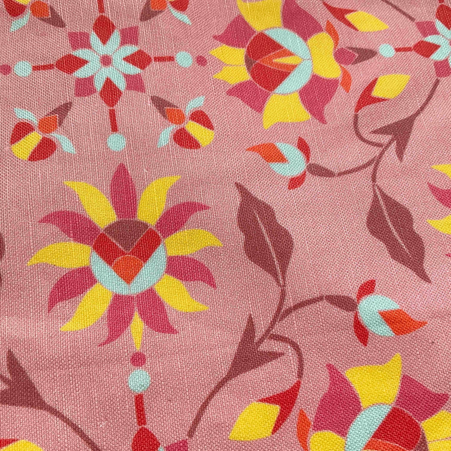Linen-Cotton Cushion Cover: Indian Flower • Patience (Small)