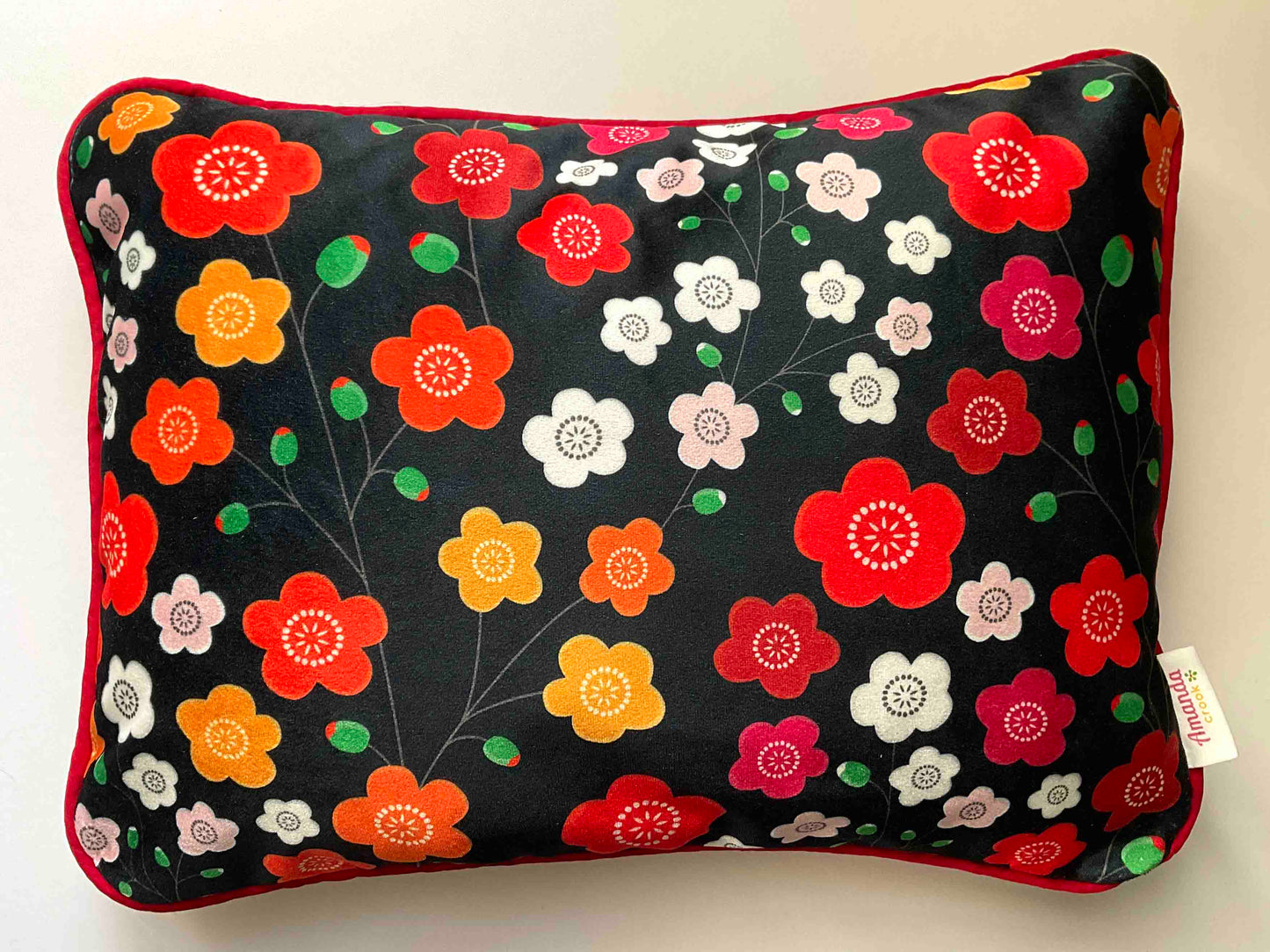 Velvet Cushion Cover: Japanese Garden • Navy (Small)