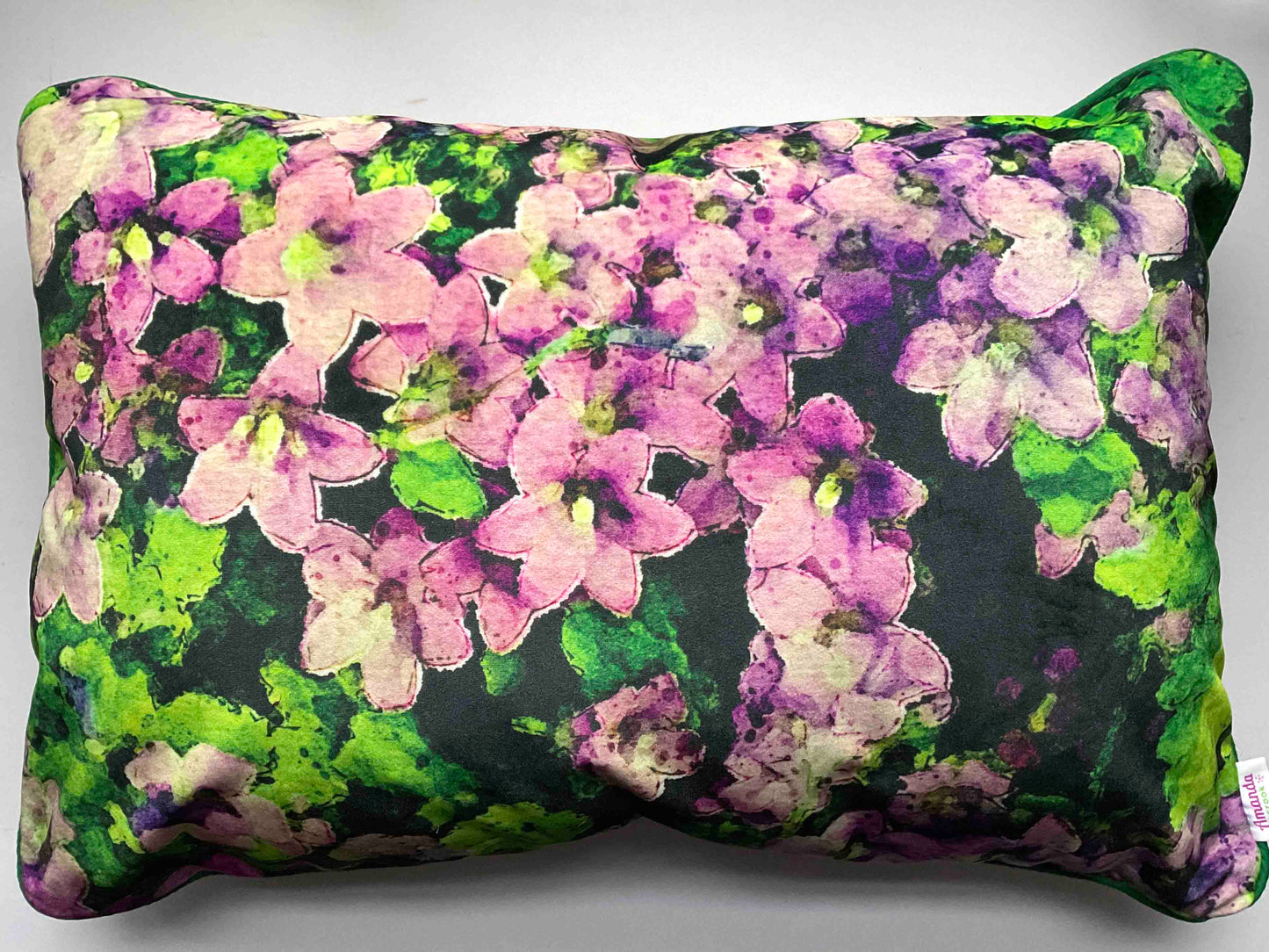 Velvet Cushion Cover: Purple Flowers (Large)