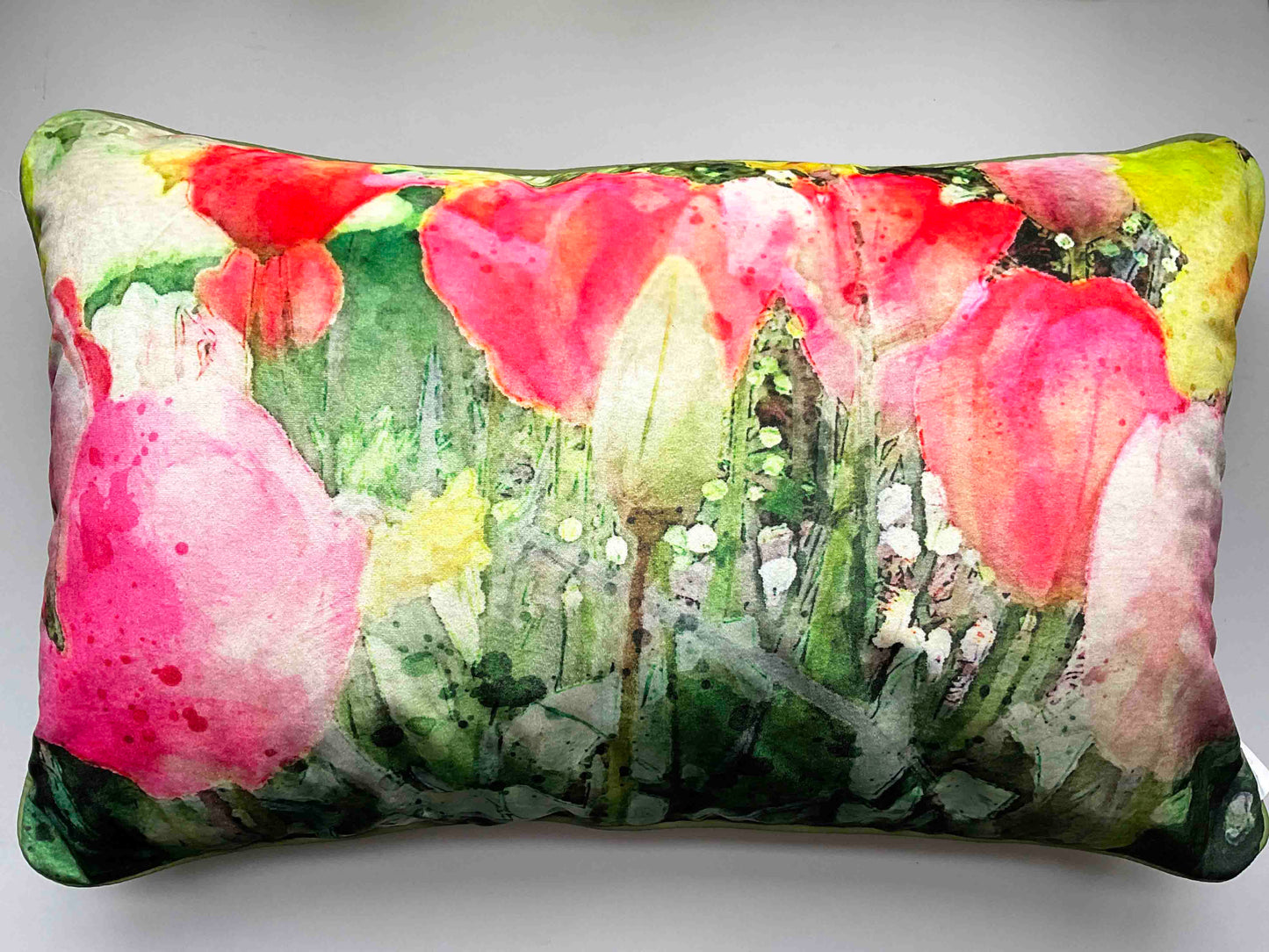 Velvet Cushion Cover: Tulips 1 (Large)