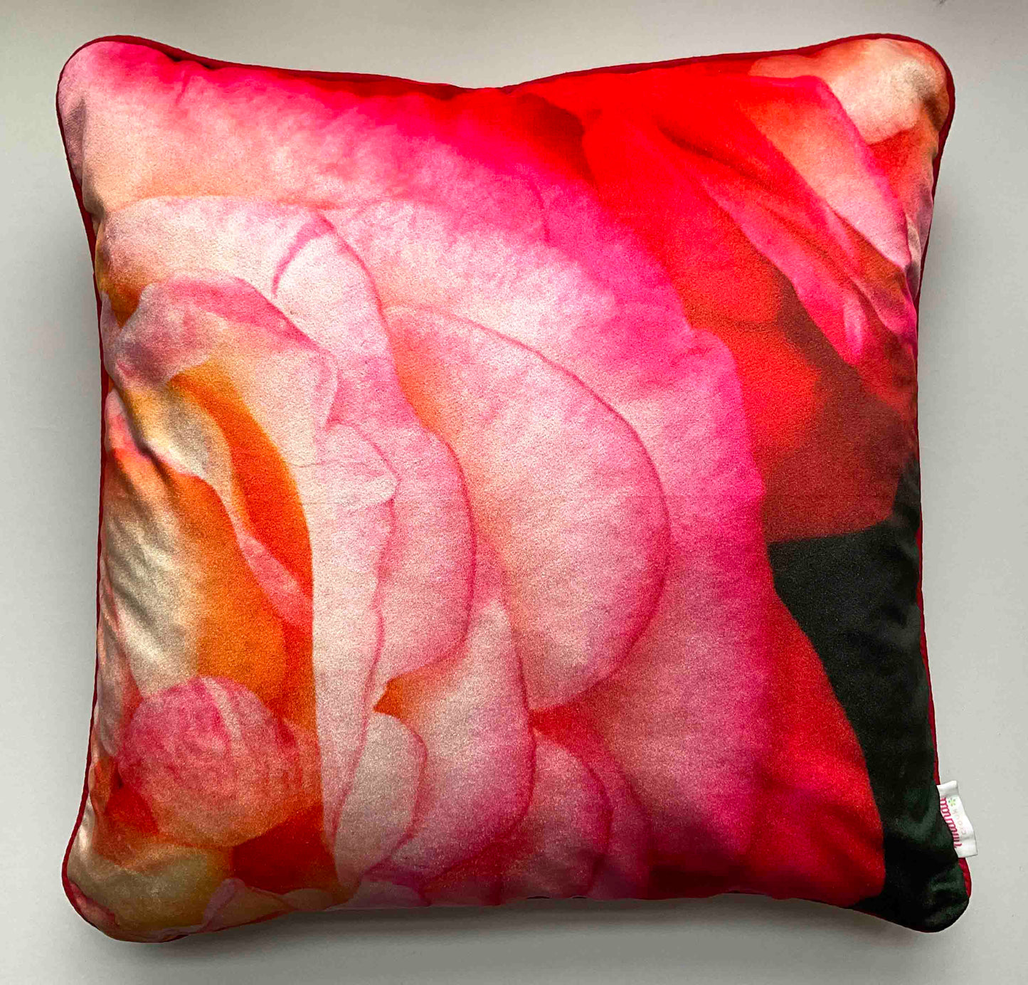 Velvet Cushion Cover: Pink Roses 3 (Large)